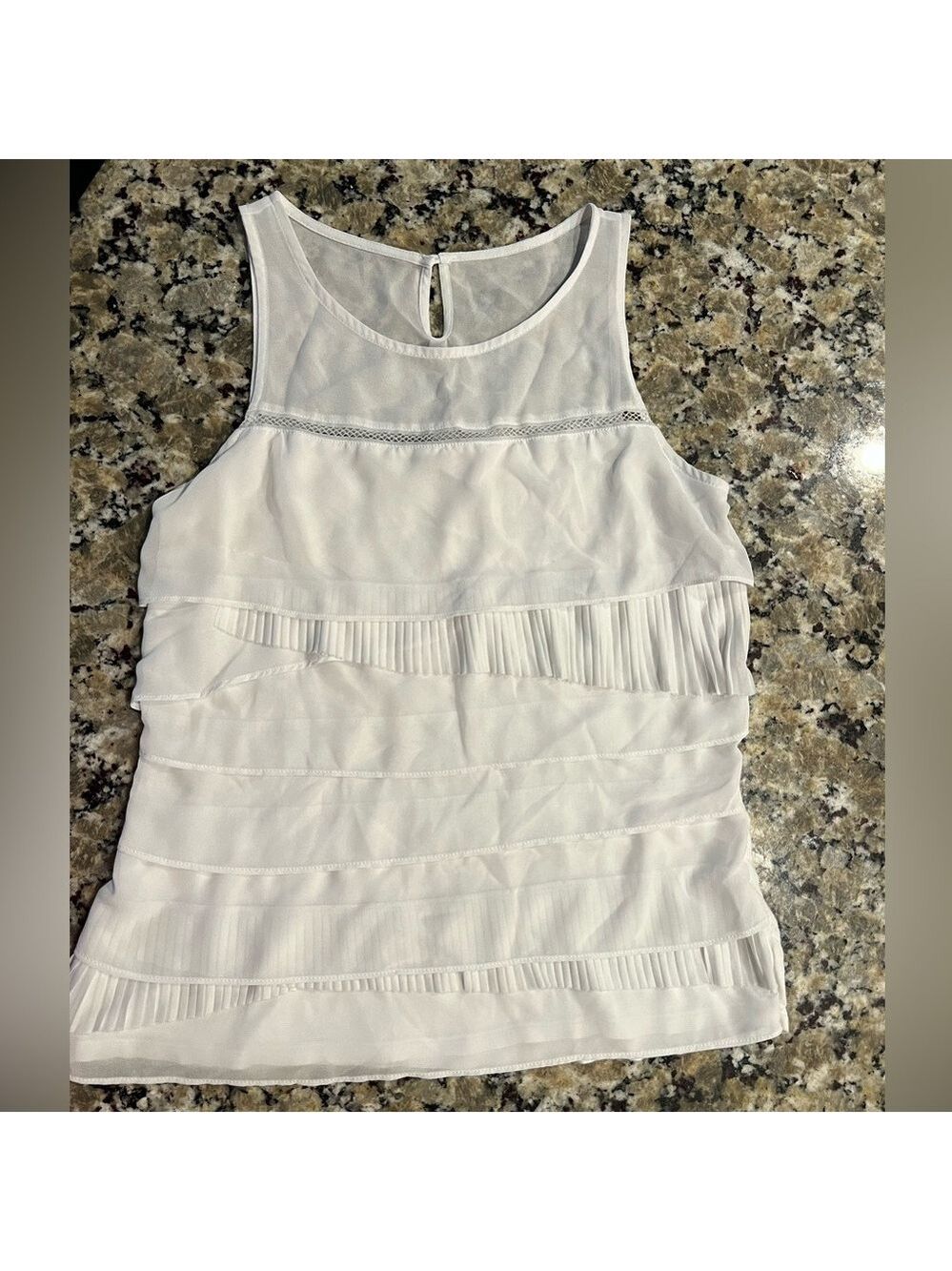 Express White Sleeveless Blouse